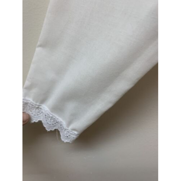 Vintage White Cotton Romantic Victorian Lace Detail Nightgown M Made in USA - Picture 5 of 9